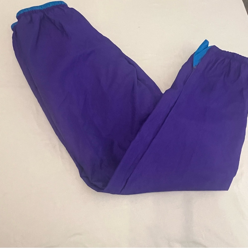 Vintage L.L.Bean Kids L Wind Pants Purple Teal Nylon Track Pants Made USA‎ 90s